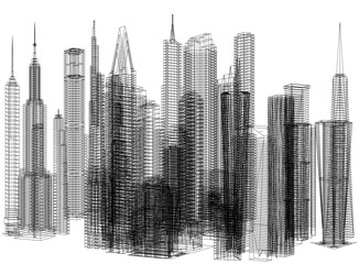 Town Concept Architect Blueprint - isolated