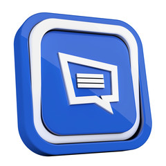 ikona plastikowa 3D niebieski kwadrat pierścień © vempireart