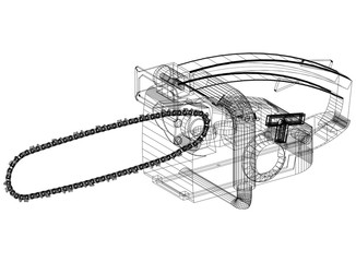 Chainsaw Design Architect Blueprint - isolated