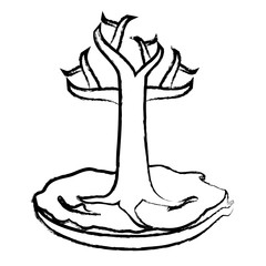dry tree icon over white background, vector illustration