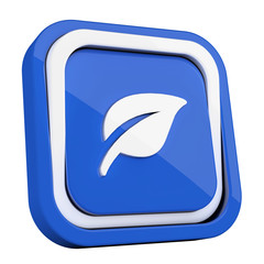 ikona plastikowa 3D niebieski kwadrat pierścień