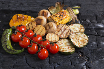 vegetable grilled tomatoes pepper paprika corn potatoes mushrooms