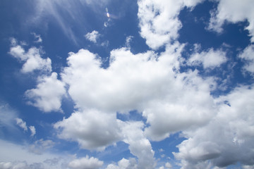 Nature of beautiful cloud on blue sky. Bright time, Morning light