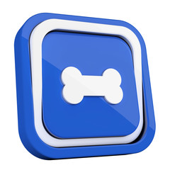 Fototapeta premium ikona plastikowa 3D niebieski kwadrat pierścień