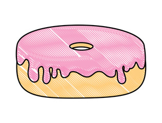 sweet donut icon over white background, vector illustration