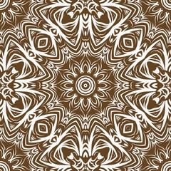 vector illustration. pattern with floral mandala, decorative border. design for print fabric, bandana