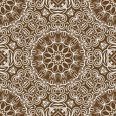 Seamless Floral pattern. Art-deco Geometric background. Modern graphic design. Vector illustration. For print, fashion