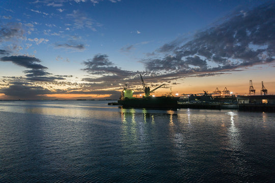 Cargo ships at port, Manila, Philippines