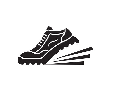 speeding running sport sneakers shoe icon
