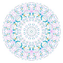 Vector hand drawn floral color mandala design. For fashion, surface design. Red, purple, gold color.