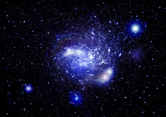 Stars, dust and gas nebula in a far galaxy