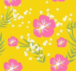 Seamless spring floral pattern vector