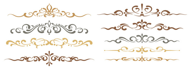 Vintage elements for your design. Vector set - sketch, border, frame, swirl, divider in vintage style