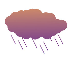 cloud with rainy drops over white background, vector illustration