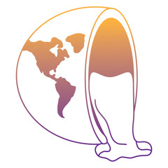 half of the planet with oil spilled over white background, vector illustration