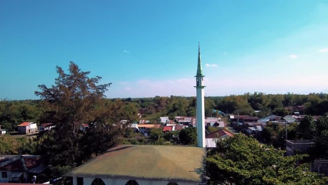 Aerial drone video of a sacred masjid of muslims
