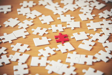 concept of teamwork with Jigsaw