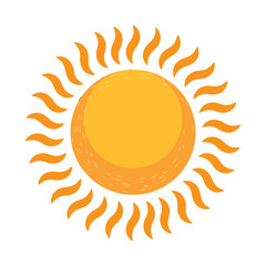 sun icon over white background, vector illustration