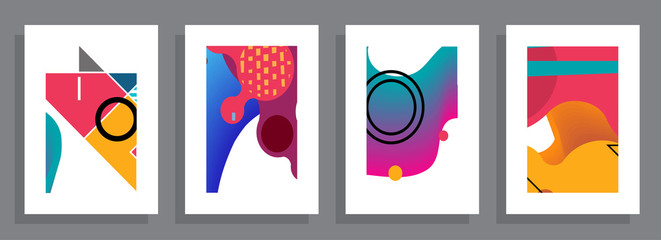 Artistic covers design. Creative colors backgrounds. Trendy futuristic design