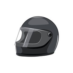 Black motorcycle helmet on a white background