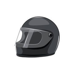 Fototapeta premium Black motorcycle helmet on a white background