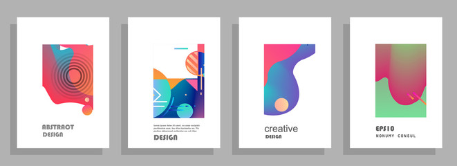 Artistic covers design. Creative colors backgrounds. Trendy futuristic design