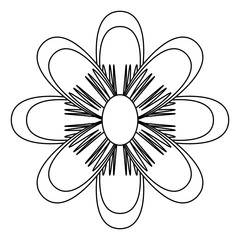 beautiful flower icon over white background, vector illustration
