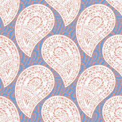 Seamless pattern of beautiful paisley cucumbers African, Turkish, Indian, Persian. Vector illustration