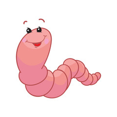 Vector worm on white background.