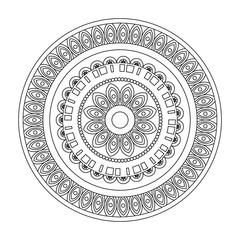 Indian mandala icon over white background, vector illustration