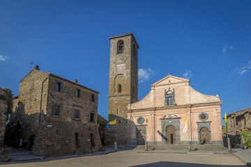 San Donato Church in they dying town of Civita di Bagnoregio, Italy