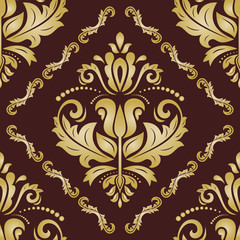 Orient classic golden pattern. Seamless abstract background with repeating elements. Orient background