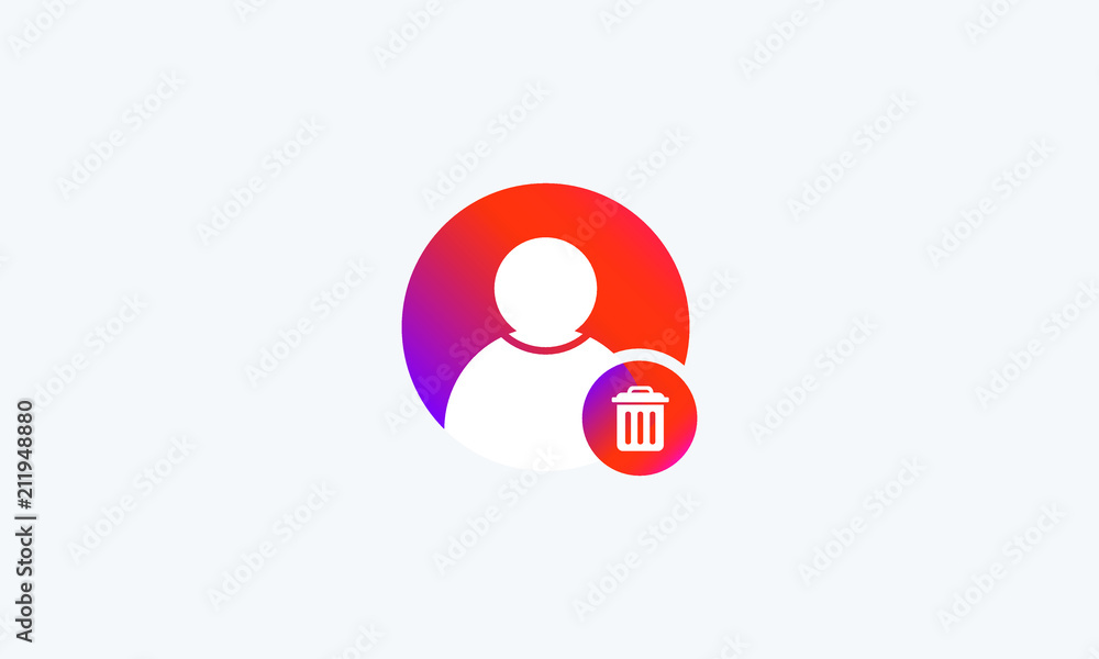 Poster user icon with delete symbol vector icon