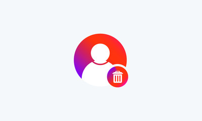 user icon with delete symbol vector icon