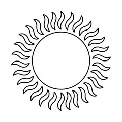 sun icon over white background, vector illustration