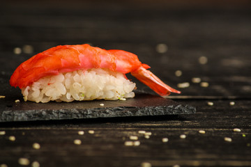 sushi rolls Fresh and delicious (portion of sushi) - Sushi menu. Japanese food. food background