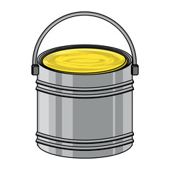 paint bucket icon over white background, vector illustration