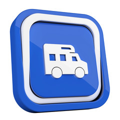 ikona plastikowa 3D niebieski kwadrat pierścień © vempireart