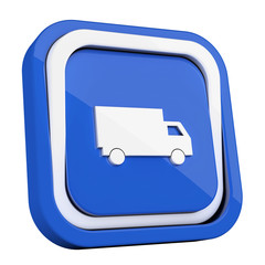 ikona plastikowa 3D niebieski kwadrat pierścień © vempireart