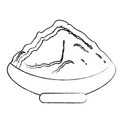 mud pot with gulal icon over white background, vector illustration