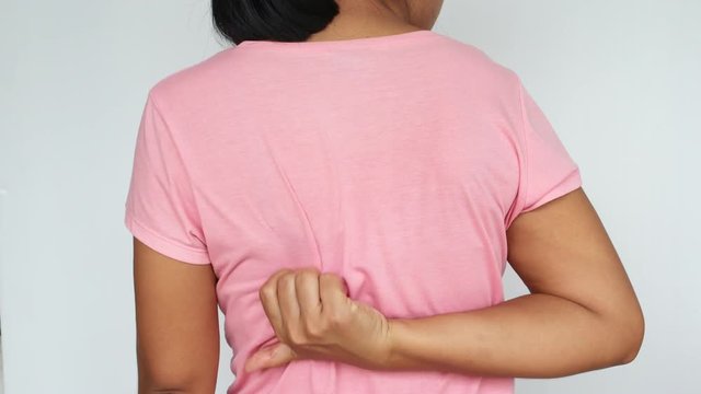 Healthcare And Medicine Concept ,People scratch back with hand