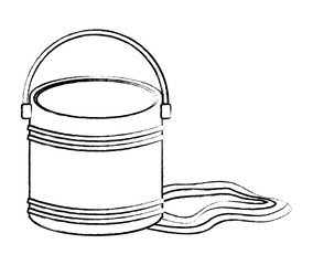 paint bucket icon over white background, vector illustration