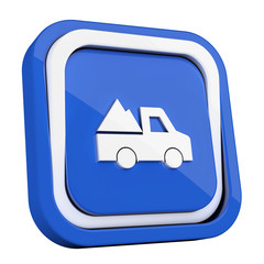 ikona plastikowa 3D niebieski kwadrat pierścień © vempireart