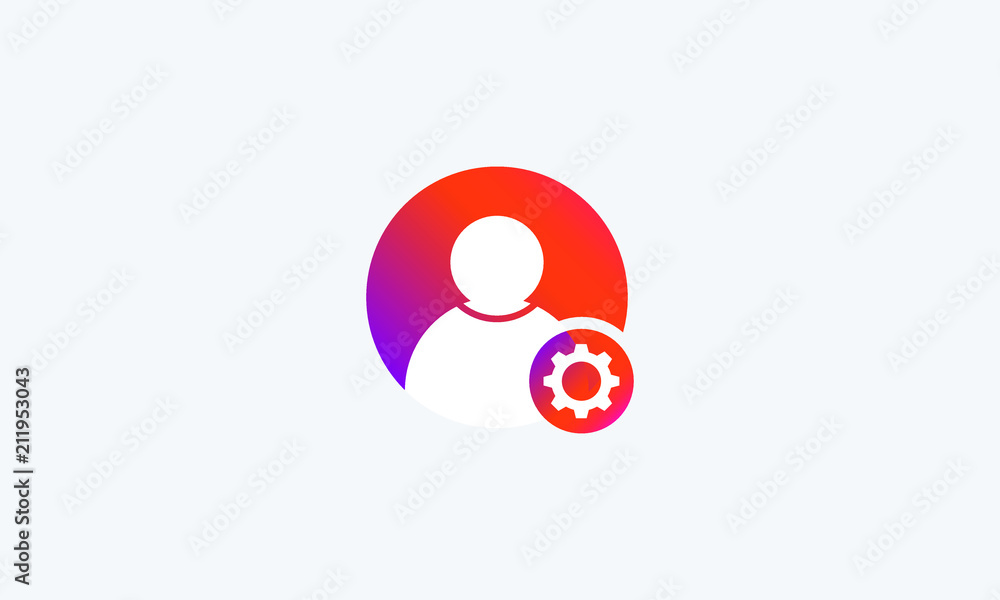 Poster people / user with setting vector icon