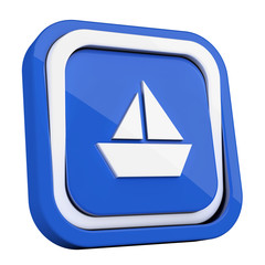 ikona plastikowa 3D niebieski kwadrat pierścień © vempireart