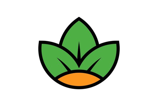 three leaf logo icon vector