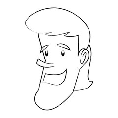 cartoon man smiling icon over white background, vector illustration