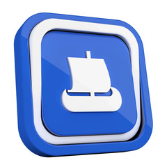 ikona plastikowa 3D niebieski kwadrat pierścień © vempireart