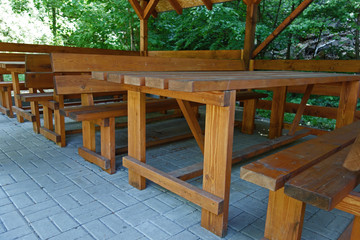 Wooden benches