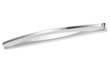 Shiny silver steel, LED lamp sconce isolated on white background